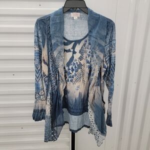 Kamana Blue and Cream Top and Vest